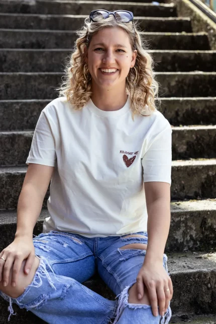 Bewusst mit Herz T-Shirt Cream
